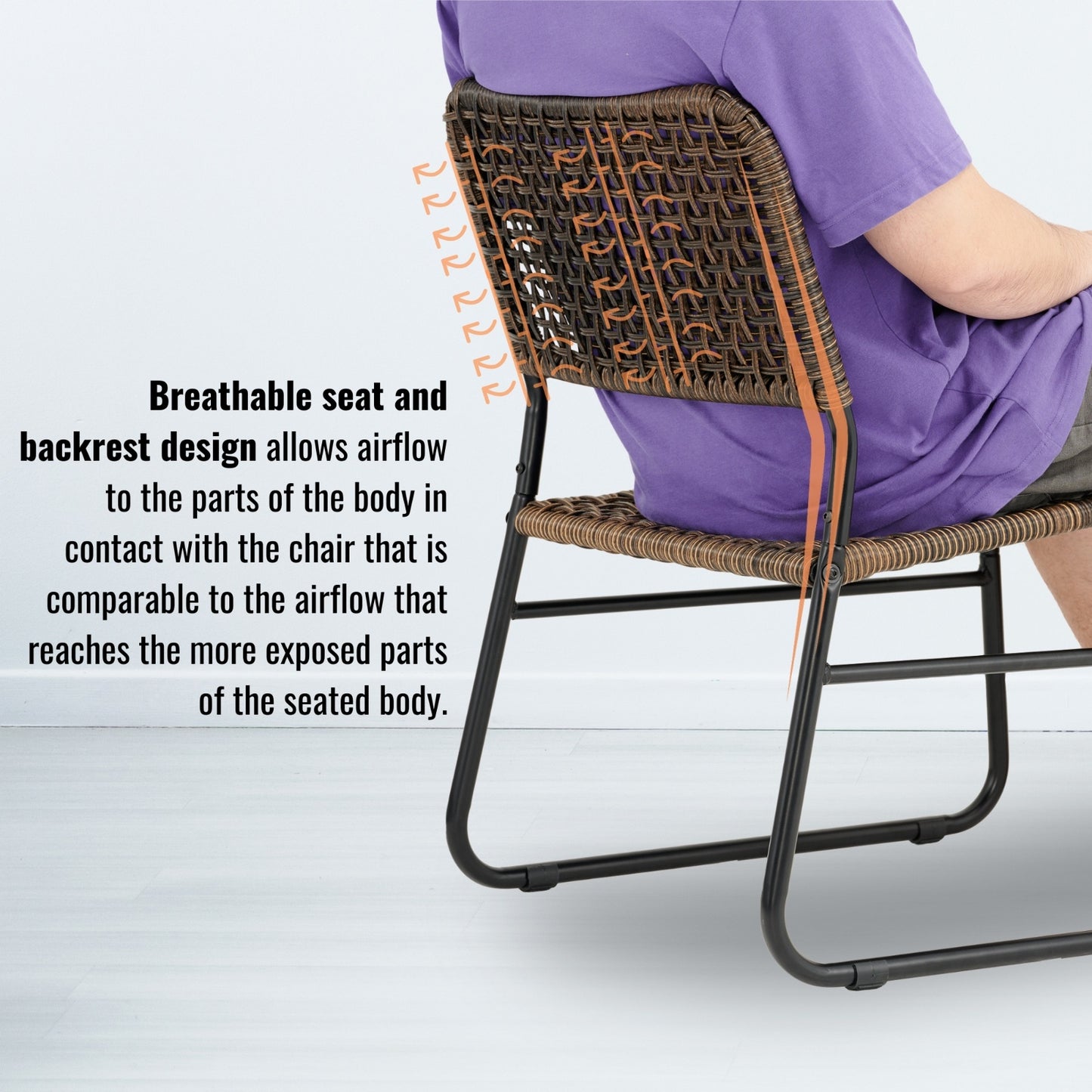 Black Brown Wicker 3-Piece Patio Set