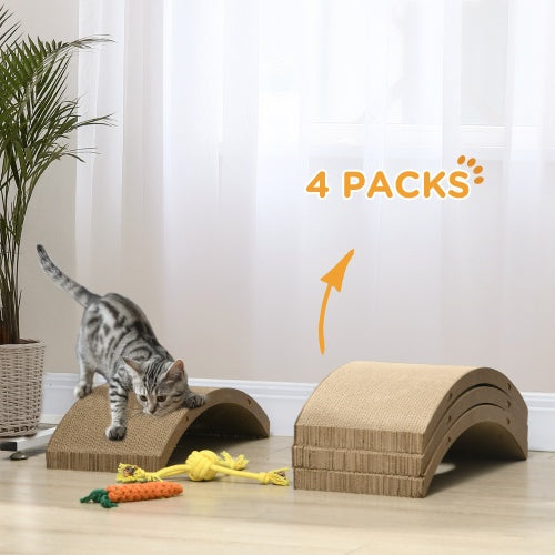 Brown 4-Pack Reversible Cat Scratching Post Board