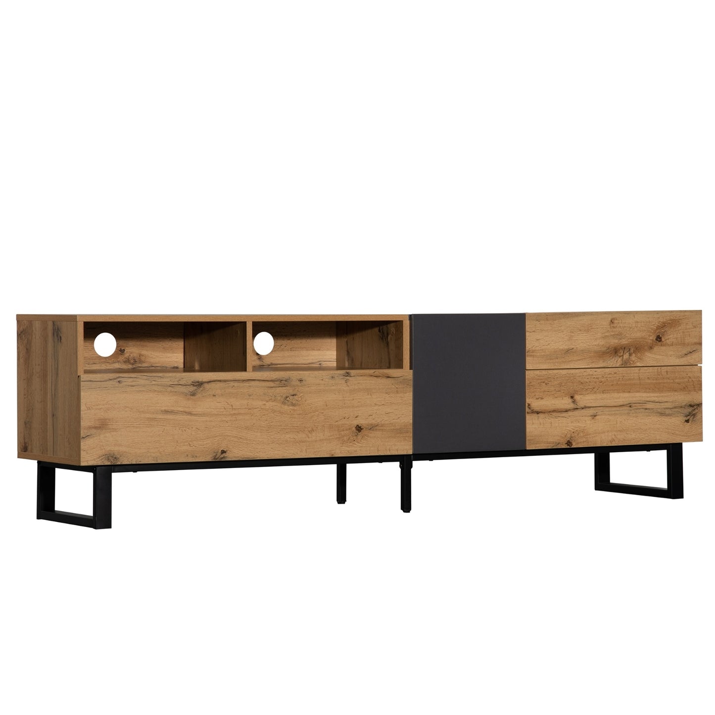 Wood Modern 80-Inch TV Stand with Storage