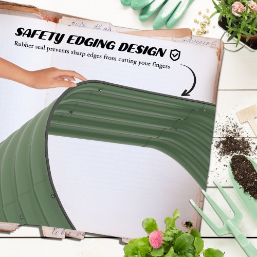 Green 3-Tier Galvanized Raised Garden Bed