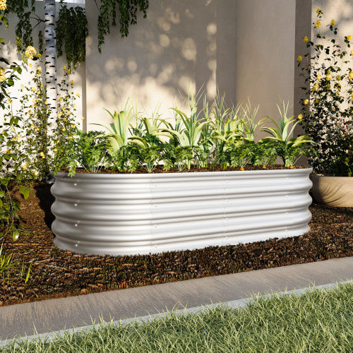 Silver Galvanized 4x2 ft Raised Garden Bed
