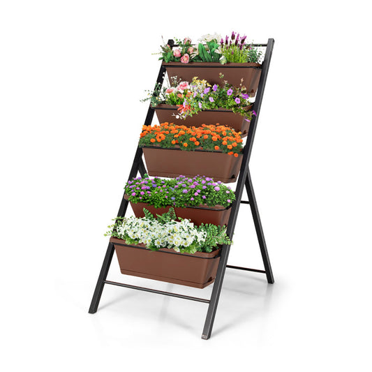 Brown/Green 5-Tier Vertical Garden Planter