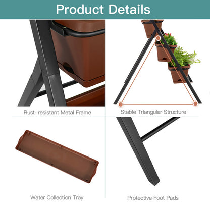 Brown/Green 5-Tier Vertical Garden Planter