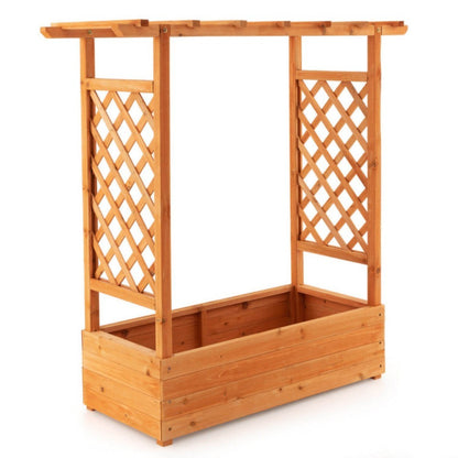Orange Wooden 43.5x17.5 Garden Bed with Trellis