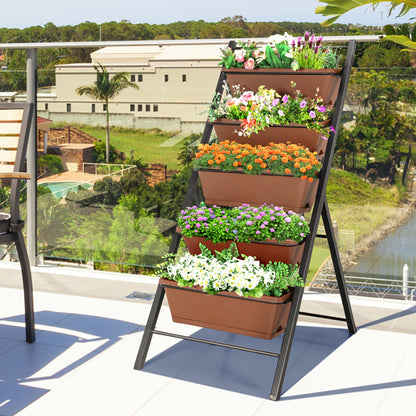 Brown/Green 5-Tier Vertical Garden Planter