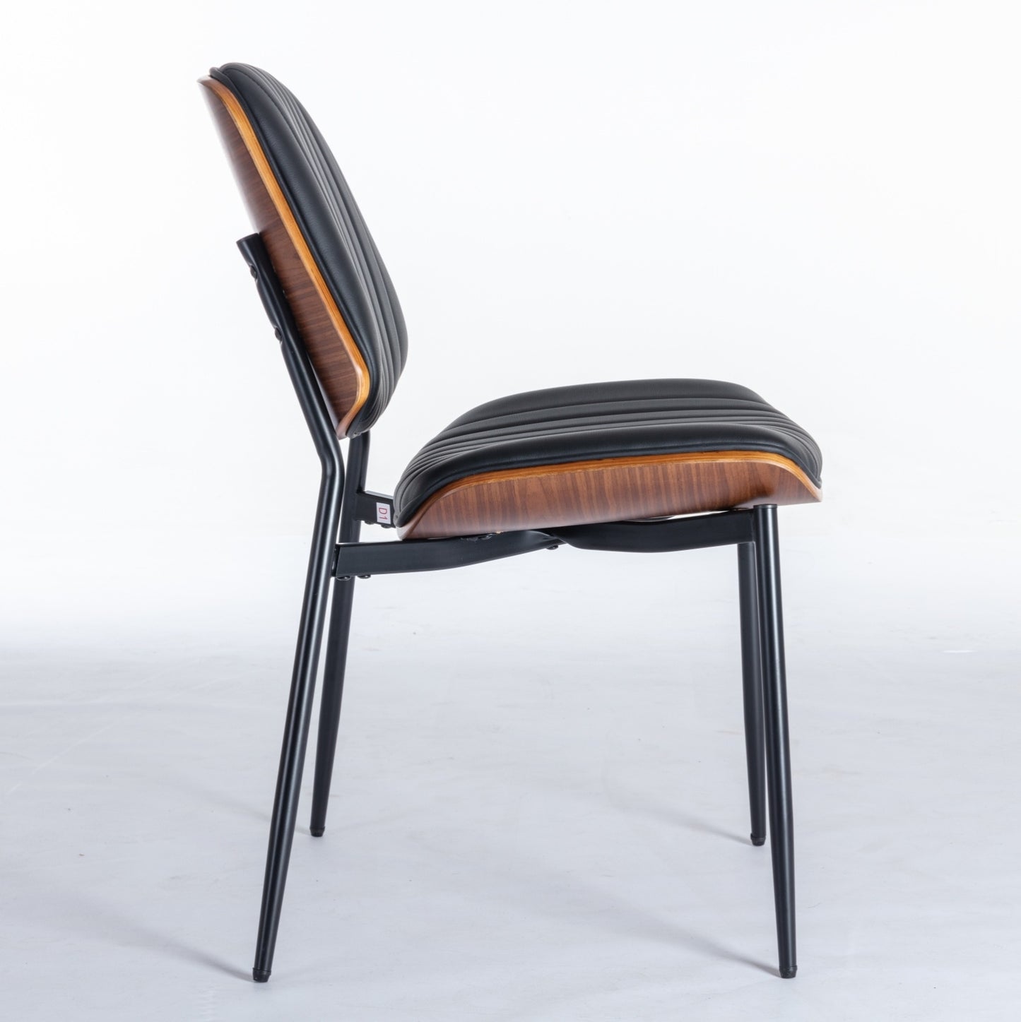 Black Faux Leather Dining Chairs, Set of 2