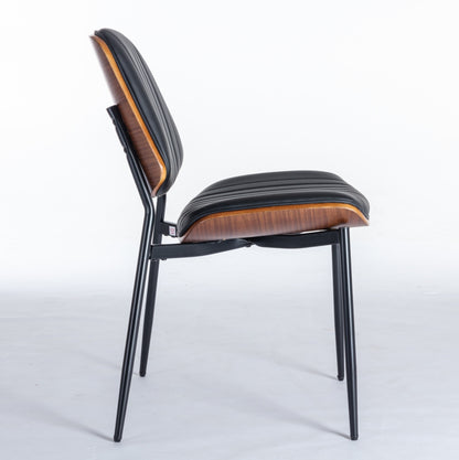 Black Faux Leather Dining Chairs, Set of 2