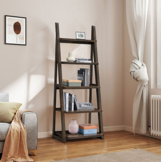 Rustic Brown 72" 5-Tier Ladder Storage Unit