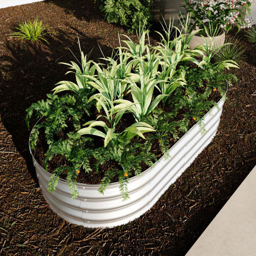 Silver Galvanized 4x2 ft Raised Garden Bed