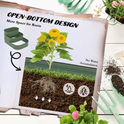 Green 3-Tier Galvanized Raised Garden Bed