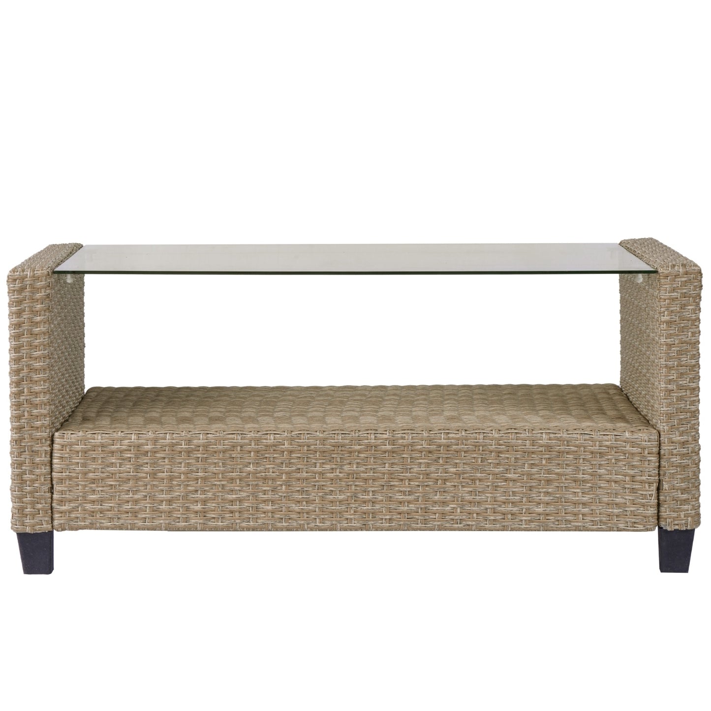 Beige Brown 4-Piece Rattan Patio Set