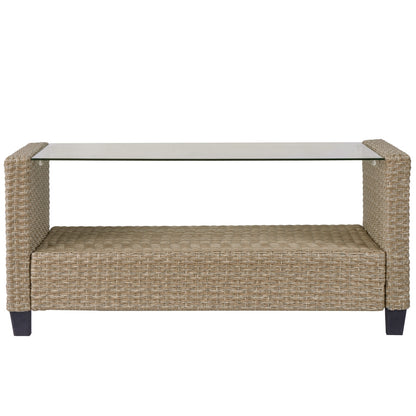 Beige Brown 4-Piece Rattan Patio Set