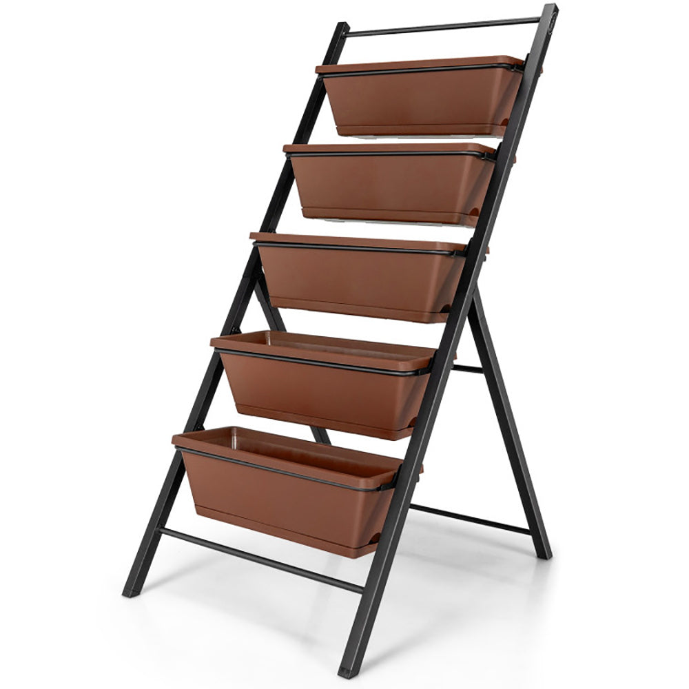 Brown/Green 5-Tier Vertical Garden Planter