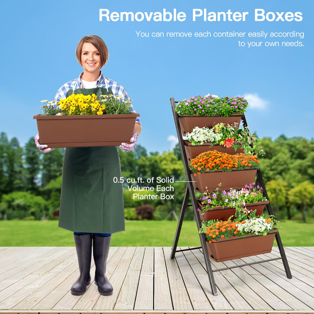 Brown/Green 5-Tier Vertical Garden Planter
