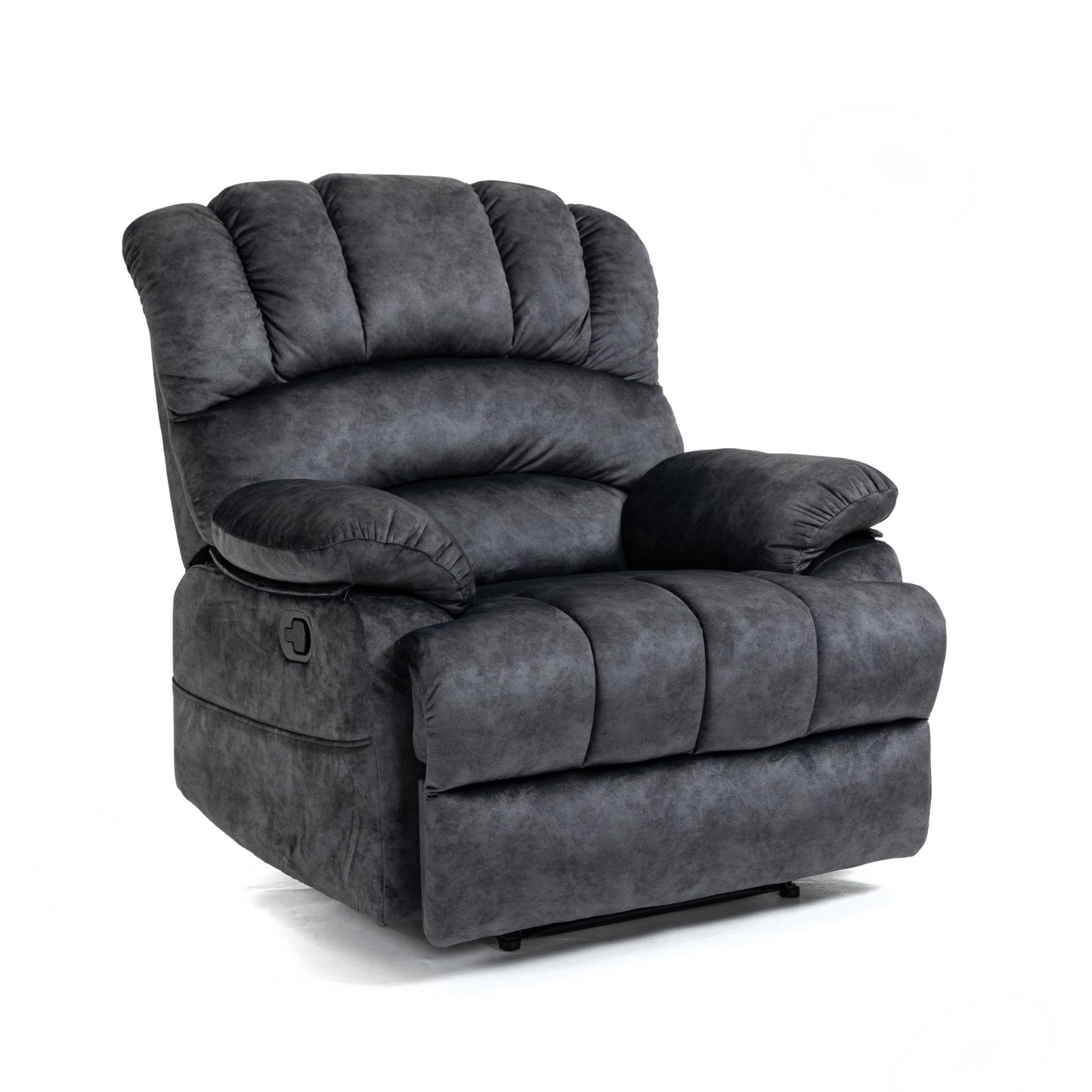 Dark Gray Velvet Manual Recliner Chair