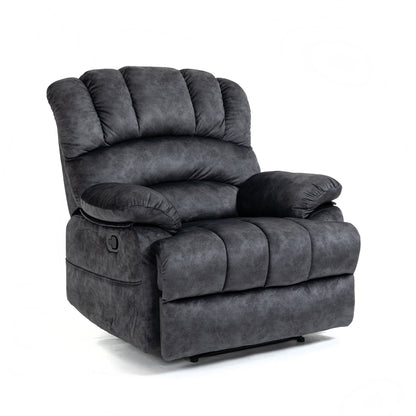 Dark Gray Velvet Manual Recliner Chair