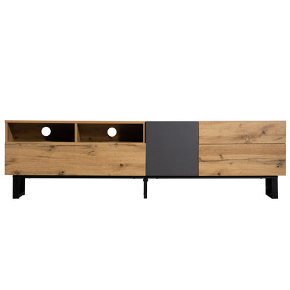 Wood Modern 80-Inch TV Stand with Storage