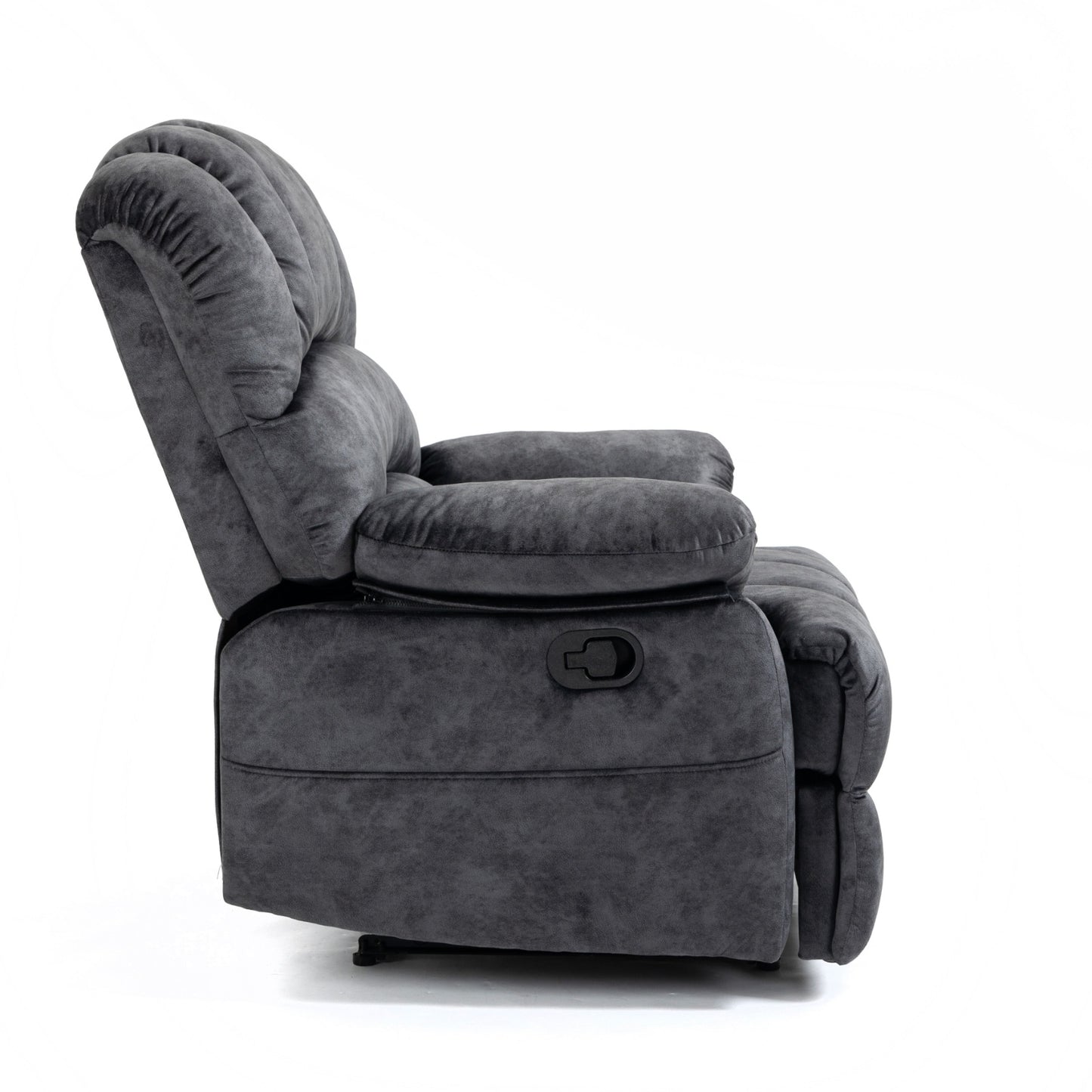 Dark Gray Velvet Manual Recliner Chair