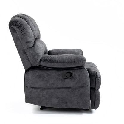 Dark Gray Velvet Manual Recliner Chair