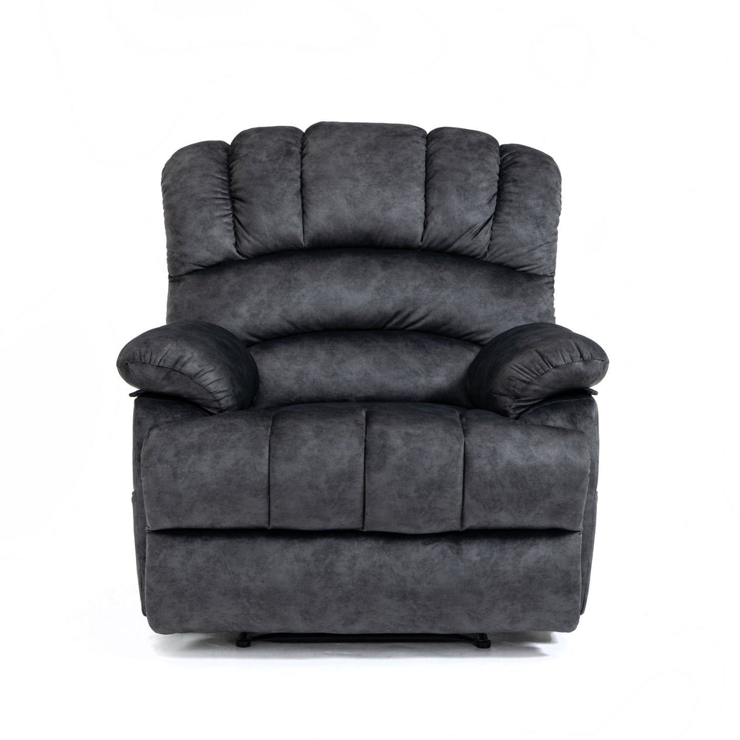 Dark Gray Velvet Manual Recliner Chair