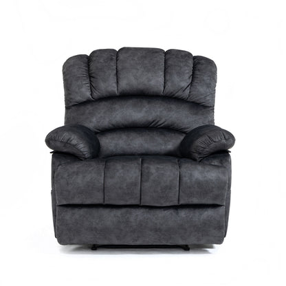 Dark Gray Velvet Manual Recliner Chair