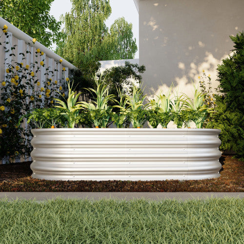 Silver Galvanized 4x2 ft Raised Garden Bed