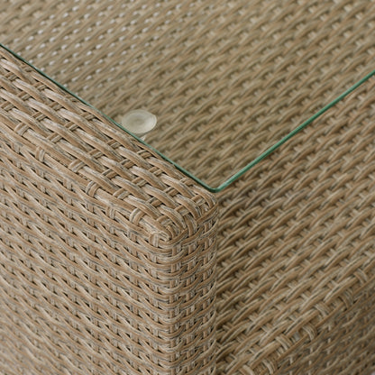 Beige Brown 4-Piece Rattan Patio Set