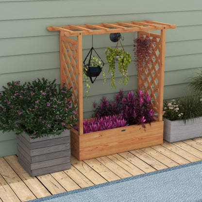 Orange Wooden 43.5x17.5 Garden Bed with Trellis