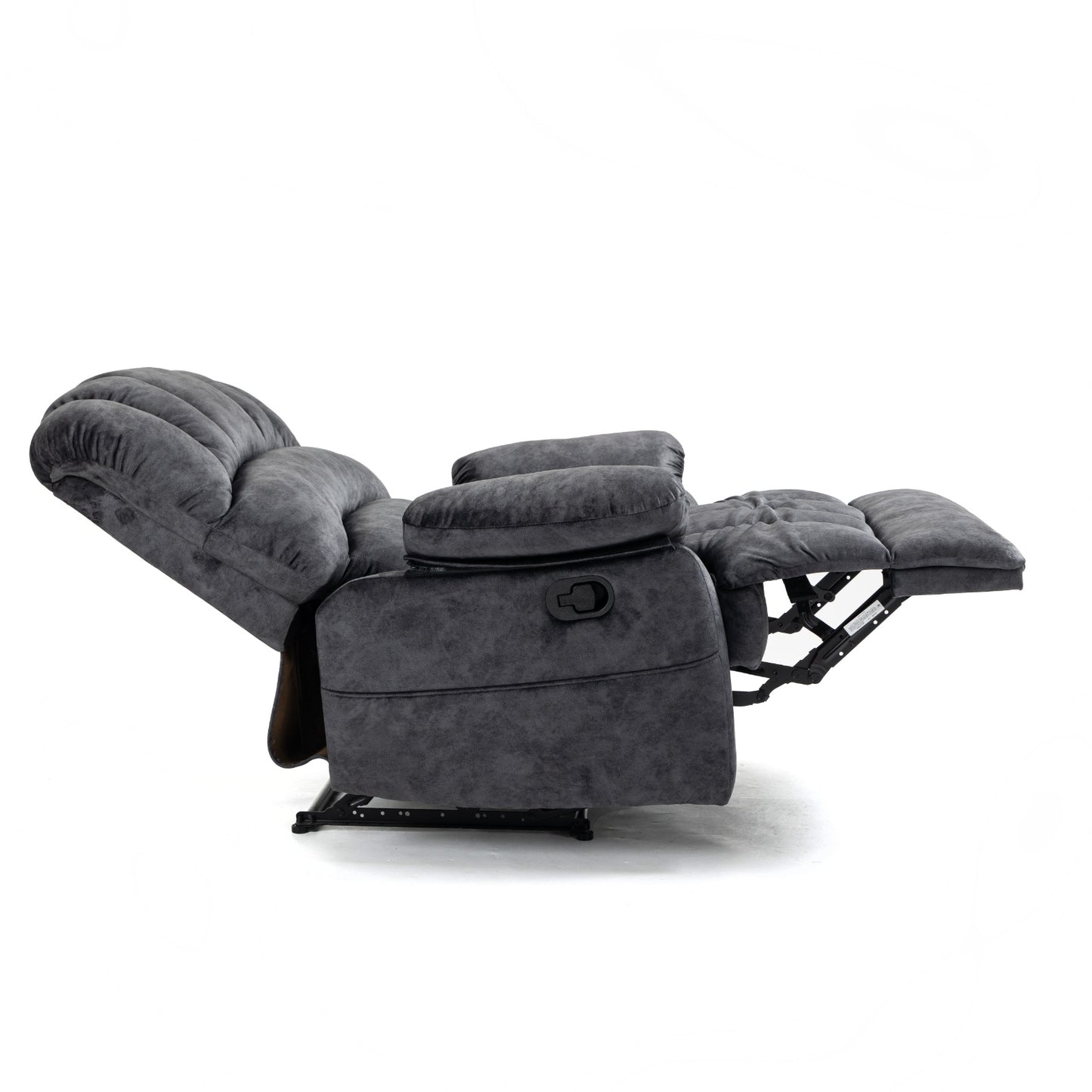 Dark Gray Velvet Manual Recliner Chair