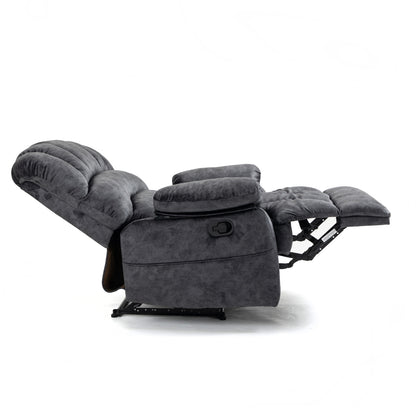 Dark Gray Velvet Manual Recliner Chair