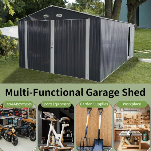 13x20FT Metal Storage Shed with Doors