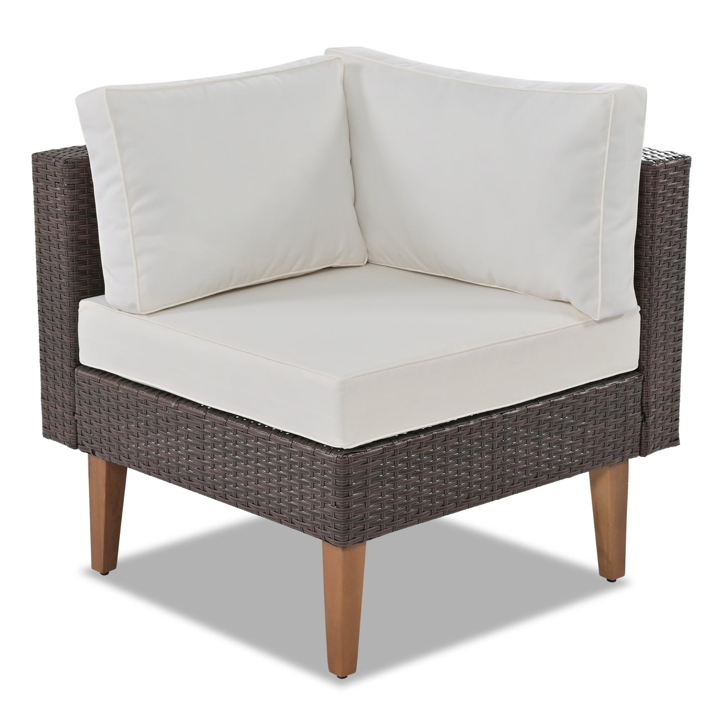 Beige Wicker 4-Piece L-Shape Sofa Set