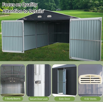 13x20FT Metal Storage Shed with Doors