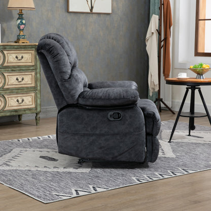 Dark Gray Velvet Manual Recliner Chair