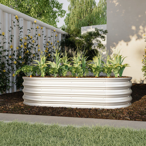 Silver Galvanized 4x2 ft Raised Garden Bed