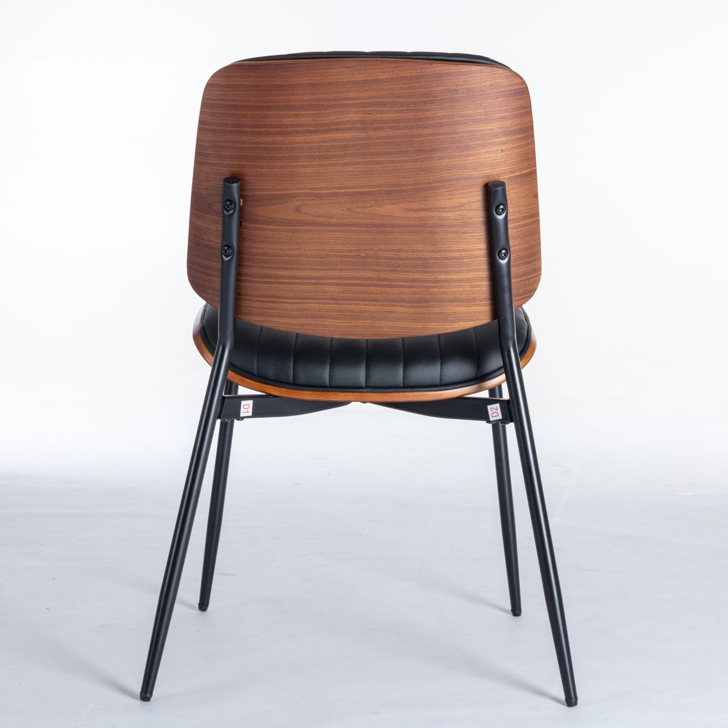 Black Faux Leather Dining Chairs, Set of 2