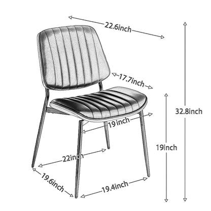 Black Faux Leather Dining Chairs, Set of 2