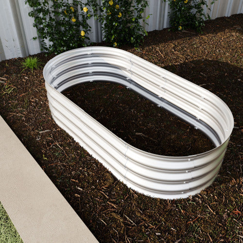 Silver Galvanized 4x2 ft Raised Garden Bed