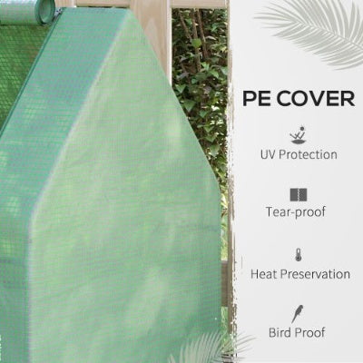 Green Galvanized Raised Garden Bed with Greenhouse